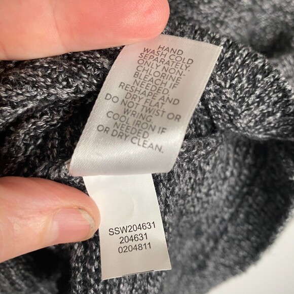 Pure Jill Textured Soft Light Knit Black White Flecks Crew Neck Pullover Size M - Picture 7 of 11